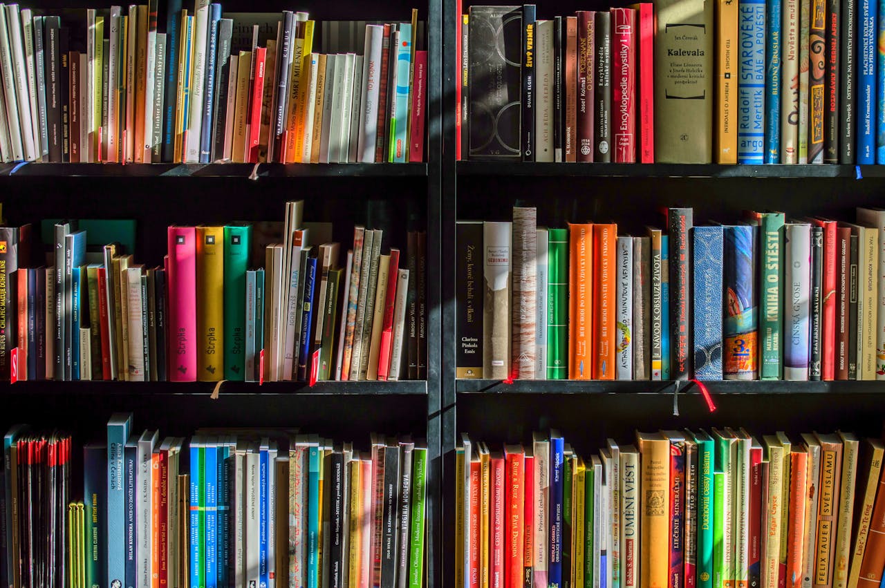 message-img Vibrant collection of books on shelves for reading, research, and education.