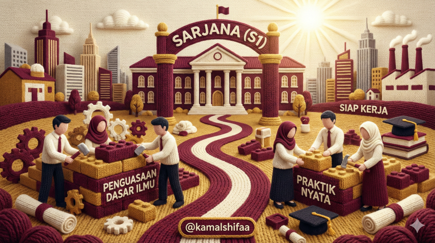 Jalur Pendidikan - Mahasiswa S1 sedang melakukan praktik kerja dan proses belajar