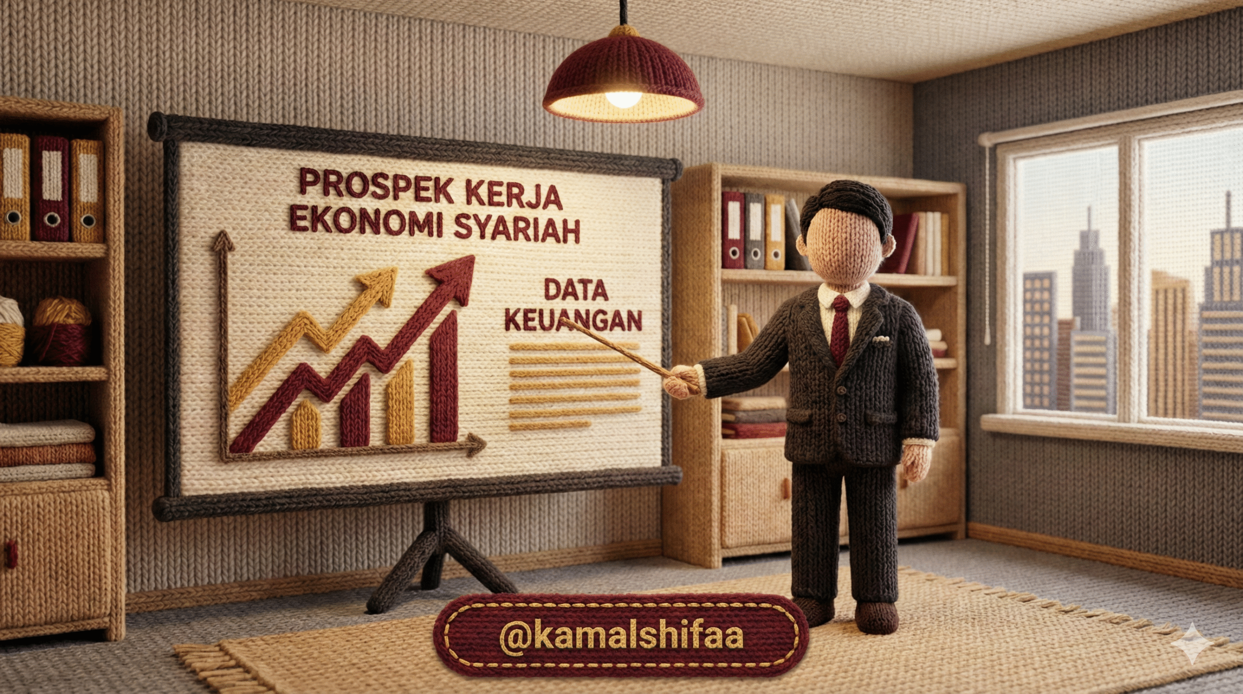 Ilustrasi grafik pertumbuhan prospek kerja ekonomi syariah tahun 2025.