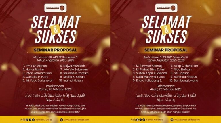 Seminar Proposal S1 Kashif 2026: Uji Gagasan Ilmiah demi Solusi Pendidikan & Ekonomi Syariah