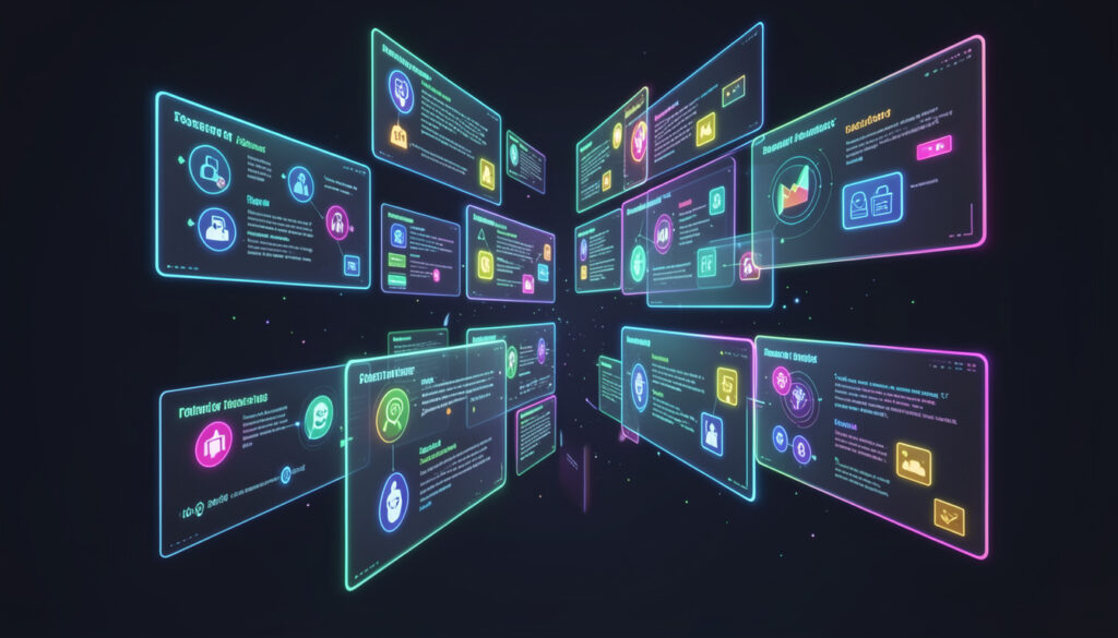 ilustrasi fragmentasi informasi dalam budaya scroll