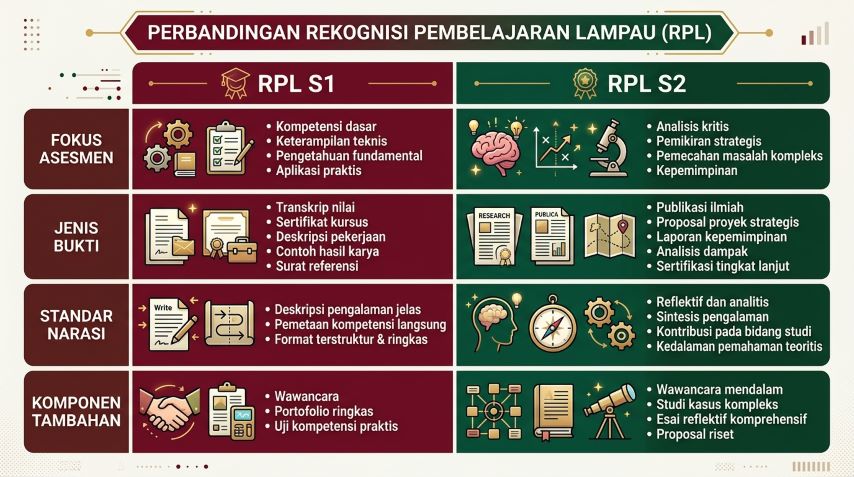 perbandingan standar asesmen rpl s1 dan s2 bagi guru
