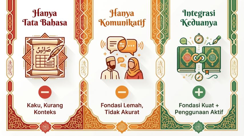 alasan mengapa kurikulum idad lughawy menggunakan dua kitab rujukan bahasa arab