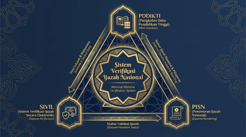 hubungan sistem pddikti sivil dan pisn dalam verifikasi ijazah indonesia