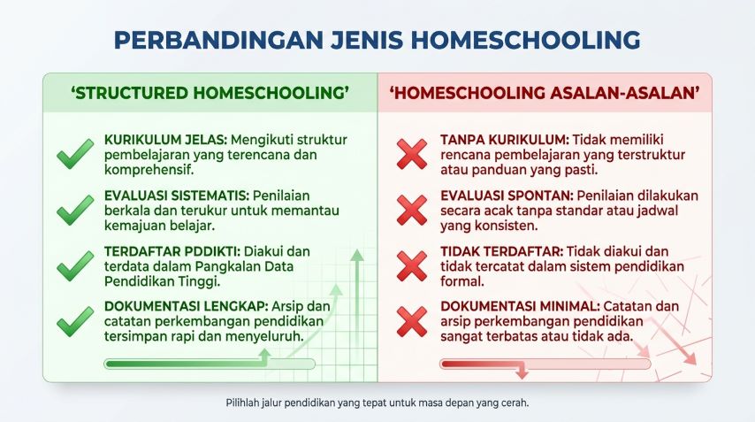 perbedaan homeschooling terstruktur dan asal-asalan di indonesia