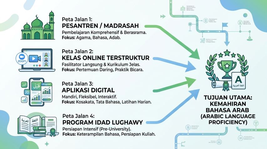 berbagai jalur belajar bahasa arab di era digital selain pesantren dan madrasah