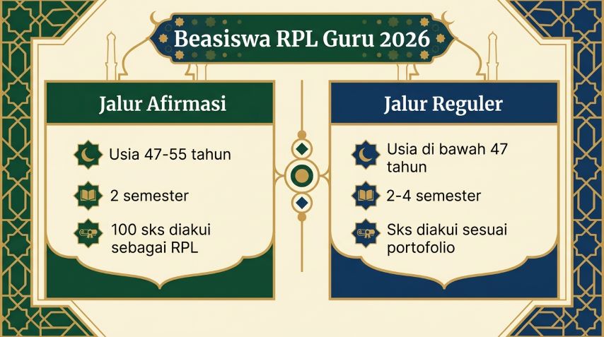 perbedaan jalur afirmasi dan reguler beasiswa rpl guru 2026 kemendikdasmen