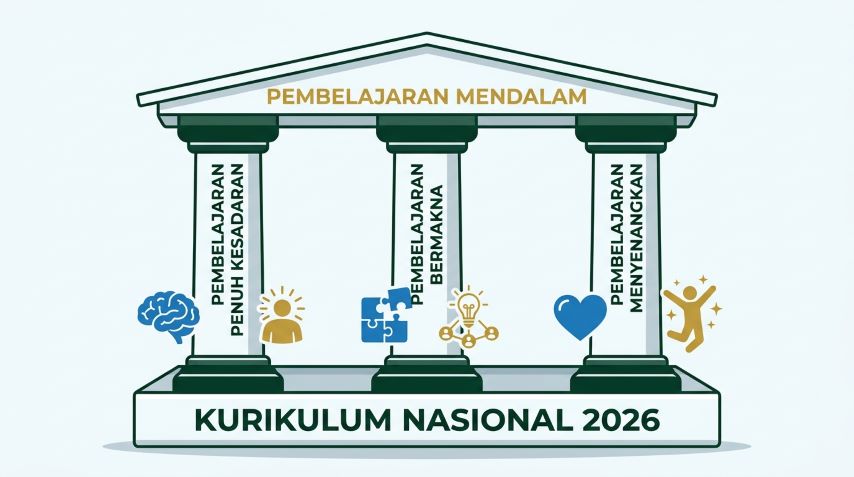 tiga pilar deep learning kurikulum nasional 2026 mindful meaningful joyful learning
