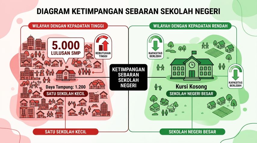 ketimpangan sebaran sekolah negeri sebagai akar masalah sistem zonasi spmb 2026